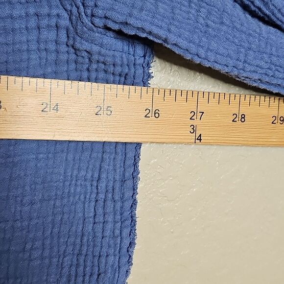 Aerie Gauze Blue Button Down Oversized Long Sleeve Shirt Large - Picture 7 of 8